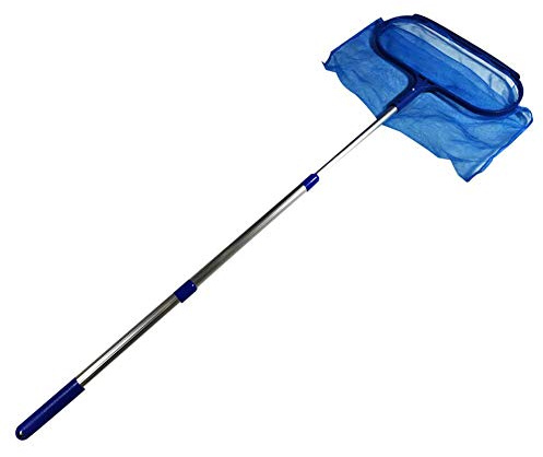HUIKJI Poolkescher mit 41,3 cm verstellbarer Aluminium-Teleskopstange, Laubkescher, feinmaschiges Netz, Rechen für die Reinigung von Pools, Whirlpools, Spas und Brunnen