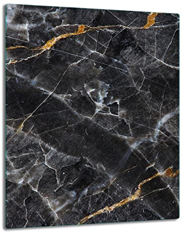 TMK ArtDeko Herdabdeckplatte 1 Teilig 40x52 cm - Spritzschutz Herdabdeckung – Herdschutz aus Sicherheitsglas – Robust, Hygienisch & Rutschfest– Schutz für Induktion, Ceran, Gas & Elektro