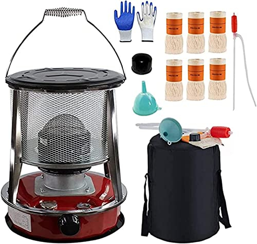 Petroleumofen Für Innenräume, Effizienter Petroleum Heizung Heizer Mit 6 Docht, Tragbarer Campingkocher Zum Heizen, Für Heizungen Wintergarten Terassen Zeltheizung Barbecue ( Color : A-4.6l Red )