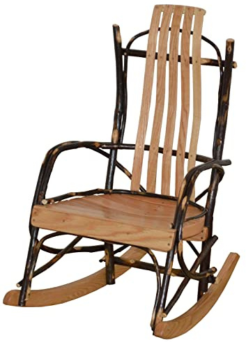 Amish-Made Small Natural-Stained Oak and Hickory Kids Rocking Chair
