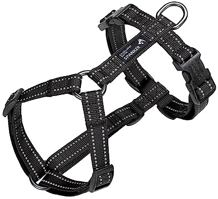 EXCELLENT ELITE SPANKER Reflektierend L-förmig Zugfrei Hund Weste Geschirr | Nylon Verstellbar Schlichtes Design Haustier Brustgurt für Hunde kleiner, mittlerer und großer Rassen Spaziergang Training