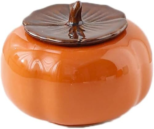 GImLY Azucarero de cerámica en Forma de Caqui Tarro de Especias Tarro de Almacenamiento de Tetera con Tapa