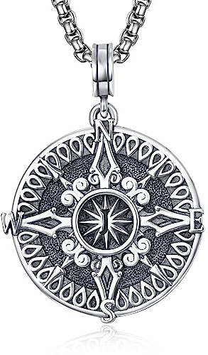 Kompass Halskette Buchstabe Sterling Silber Kompass Anhänger Kette mit J Halskette Inspirative Graduation Geschenk Schmuck Geschenke für Herren