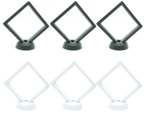 KOMUNJ 6 StüCk Münzrahmen Schweberahmen, 3D Floating Frame mit，für Münzen,Briefmarken,Orden,Ring,Anhänger,Armband-Schmuck Vitrine