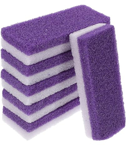 Healeved Piedra Pómez para Pies 6 Piezas Efecto Masaje y Eliminación de Tejido Muerto, Herramienta Profesional para Exfoliar y Quitar Durezas Pies Púrpura