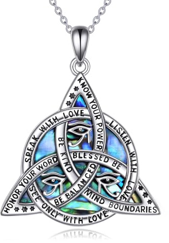 Keltische Kette für Damen Sterling Silber Auge des Horus Kette Keltischer Knoten Anhänger Punk Gothic Religiöser Schmuck Geburtstagsgeschenke für Damen Mädchen