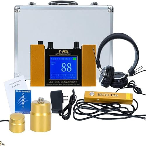 Detector de Fugas de Agua de Pared, Equipo detector de Fugas de Agua subterránea, detector de Fugas de Agua en tuberías con Pantalla Digital, Auriculares y Estuche de Transporte para Fugas de Agua
