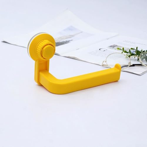 Toilettenpapierhalter, ABS-Badezimmer, stanzfrei, Papierhandtuchhalter, Rollenhalter, Saugnapf, Papieraufhänger für Bad und Küche (gelb)
