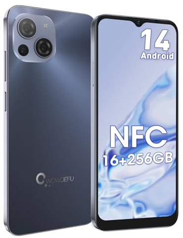 CWOWDEFU S18 Android 14 smartphone 16GB+256GB/1TB Telefono, Octa Core 6.58 FHD+ smartphone, 24MP+48MP fotocamera 5000mAh telefoni, 4G Dual SIM Telefoni Cellulari, Fingerprint/Face ID/GPS/NFC, Grigio