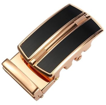 Sharplace Gürtelschnalle Buckle für Damen und Herren, Hochwertige Schnalle zum Wechseln, Einzelne Zinke, Magnetfuß, schwarz gebürstetes Blech, goldene