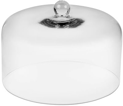 twakutwaku 12 Wide Handmade Sturdy Glass Cake Dome, Cake Cover Lid for Cake, Food and Display, Glass Topper For Cake Plate And Cake Stand, Cake Stand Topper, Glass Dome Cloche, Glasss (12x8)