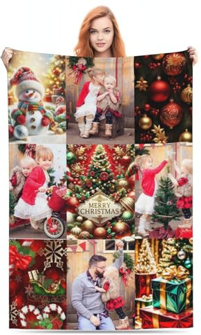 SJHAZSL Personalisierte Decke, Fotodecke mit Eigenem Foto, Personalisierte Decke mit Foto, Friends, Family, Father, Mother, Children, Gift for Birthday, Christmas, Wedding, Anniversary