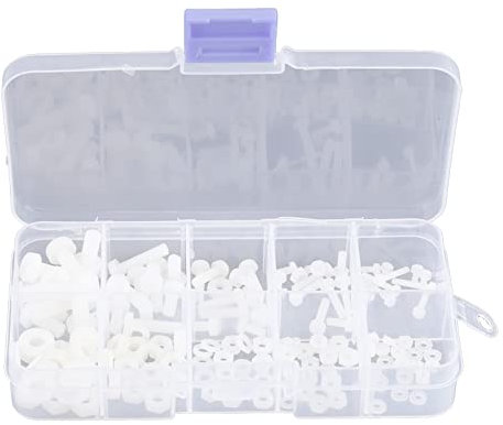 150 Stück M2 M2,5 M3 M4 M5 Schrauben, Bolzen, Muttern, Unterlegscheiben, Sortimentsset in Box, Robust, Rostbeständig, Isolierend, äußerst Vielseitig, Elektrisches und