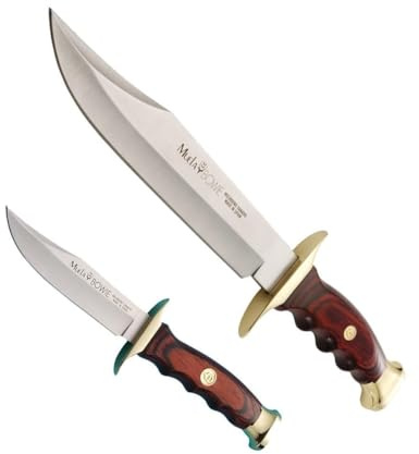 LO TRINCO YO Muela BW-22P. Set de Cuchillo BW-22 y Cuchullo BW-10, empuñaduras de madera coral para Caza, Pesca, Supervivencia y Bushcraft