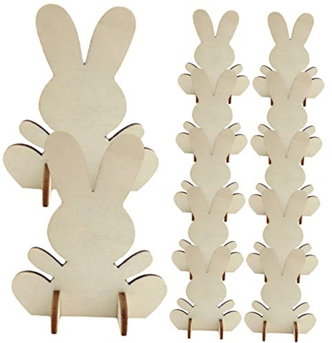 Cabilock 12stücke Holz Osterhasen Diy Ausschnitte Für Basteln Osterdeko Aus Holz Zum Selbermachen Osterhasen-ornamente Für Dekoration Holzausschnitte Für Osterparty