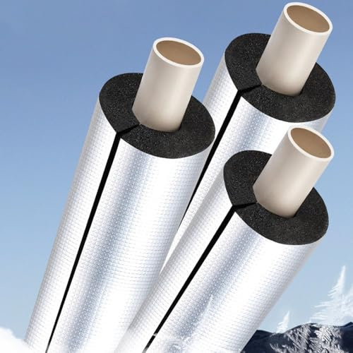Aluminiumfolie Schaumstoffschlauch Dämmung Rohre, für rohrisolierung im erdreich, Rohrisolierung Frostschutz Feuer, ID 22/27/34/43/48/60/76/89mm, Siegel selbstkleben Schwarz Rohr(110MMx30MMx95CM)