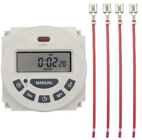 CZKE Minuteur numérique L701 pour micro-ordinateur - Interrupteur passif - 12 V 24 V 220 V 110 V - Compteur de minutes 7 jours (1 minuteur, 4 lignes, 24 V)