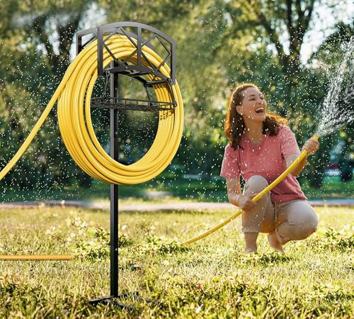 Fire Beauty Gartenschlauchhalter, freistehender Wasserschlauchhalter, Bodenschlauch-Organizer für den Außenbereich, abnehmbarer Wasserschlauchhalter, Schlauchtrommelständer, Schlauchaufhänger für den