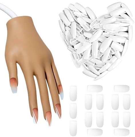 100 mains artificielles pour la pose d'ongles, ongles interchangeables pour la pose d'ongles, set de doigts professionnels pour l'art de l'ongle, blanc