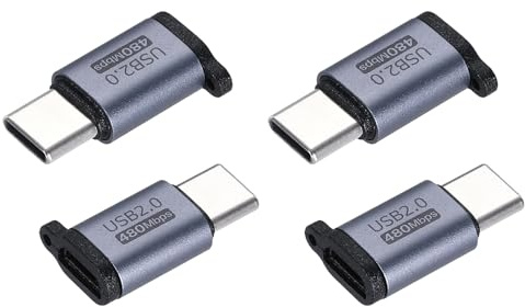 sourcing map 2 adaptadores micro USB a USB C, adaptador tipo C macho a micro USB hembra, cable adaptador micro USB hembra a tipo C macho para teléfono portátil