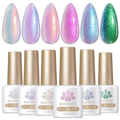 Born Pretty UV Nagellack Aurora Meerjungfrau Gel Nagellack Blau Lila Grün UV Lack LED Soak off Manicure Gel Lacquer Varnish