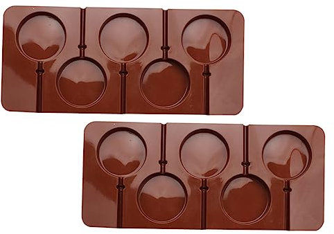 OUNONA 1 Jeu Moule À Chocolat Moule À Sucettes Moules De Cuisson Moule À Bonbons Moule À Bonbons Rond Moule À Biscuits Et Sucettes Moule En Silicone Pour Sucettes Gel De 2 pièces