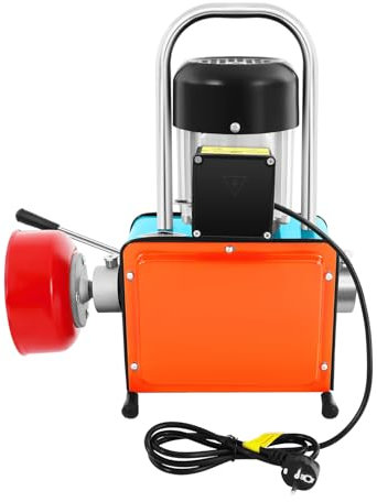 1000W Elektrische Rohrreinigungsmaschine Professionell mit Edelstahl-Spirale, Hochleistungs Rohrreiniger für Abflussrohre, Küchenspüle, Waschbecken & Toilette, Inkl. Überhitzungsschutz und Tragegriff
