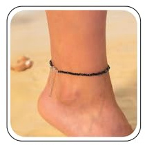 Yheakne Vintage Nero Gemma Cavigliera Onice Cristallo Cavigliera Bracciale Nero Strass Catena Cavigliera Cz Tennis Cavigliere Estate Spiaggia Piede Catena Gioielli Per Le Donne
