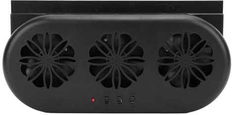 Solar Powered Vent Fan Solar Car Exhaust Fan USB Solar Powered Car Fan with 5000RPM Strong Wind Power for Car Office Home Ventilation (Black)