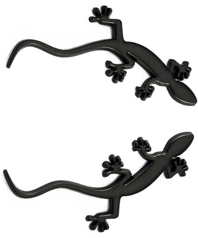 YiQinzcxg Packung Von 2 3D Geckoes Auto Aufkleber Metall Autoaufkleber Abzeichen Embleme Für Die Außeninterne Dekoration Einzigartig
