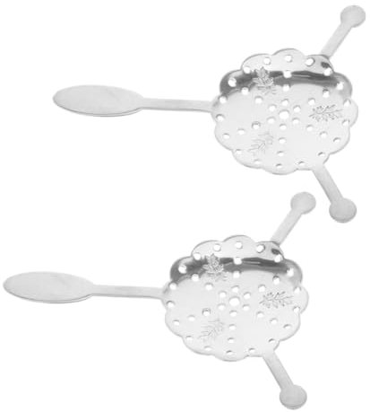 iplusmile 2piezas Cuchara De Absenta De Acero Inoxidable Filtro Para Preparar Cócteles y Té Gourmet Cucharilla Para Azúcar Cubos y Cuchara Multiusos Para Absenta