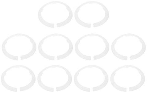 sourcing map 10pcs Flange Pipe Cover Decoration 6.3 (160mm) Plastic Clip-on Wall Hole Cover Under Sink Pipe Radiator Escutcheon Collar for Bathroom Kitchen Toilet, White