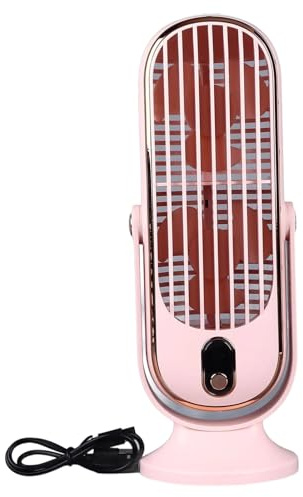 Zqxnt Ventilateur de bureau rechargeable sans pales - 5 vitesses - Pour la maison, le bureau, la chambre à coucher - Ventilateur de chevet à faible bruit
