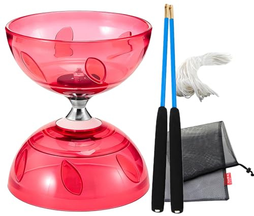 PLLYPE Diabolo Jonglier Set, Carousel Diabolo Set, Set diabolos a Triplo Cuscinetto con Luce LED Lampeggiante, per Bambini e Adulti, Principianti e Professionisti