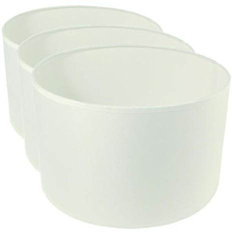 Rayher Hobby 2308302 Abat-jour, rond, diamètre 25 cm, hauteur 15 cm, 100% polyester, pour lampe à poser ou à suspendre, également à peindre et à coller, blanc (Lot de 3)