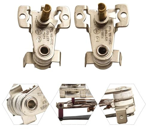 Einstellbarer Temperaturschalter, Bimetall-Thermostat, KST-168, 16 A, 250 V, für elektrische Heizungen, Eisen, Reiskocher, Öfen, 2 Stück