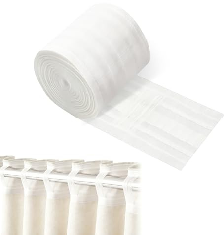 Quixenta Curtain Header Tape, 3 Inch Pleat Tape for DIY Sewing Curtains