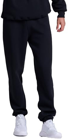 Russell Athletic Pantalon de survêtement en Molleton Dri-Power serré aux Chevilles, pour Homme (sans Poches), Noir, 36-41