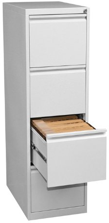 Lüllmann Büro Hängeregistratur Schrank komplett montiert für DIN A4 Hängemappen Bürocontainer 1320 x 400 x 620mm (HxBxT) mit 4 Schüben, einbahnig 560410