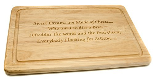 Personalised Birch Wood Cheese or Chopping Board with Any Message Laser Engraved - Enter Your Own Custom Text