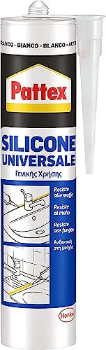 PATTEX Silicone Universale Bianco, Sigillante bianco Bagno, Cucina e Serramenti, Adesivo sigillante Resistente alla Muffa, Silicone Multimateriale, 1 Cartuccia da 280 ml