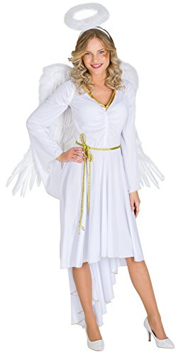 dressforfun Frauenkostüm sexy X-Mas Angel | Kleid in moderner Optik | sexy Brustraffung | inkl. Haarreifen & Bindegürtel (XXL | Nr. 300515)