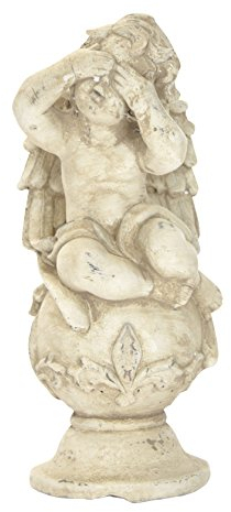 DARO DEKO Stein-Figur Engel Nichts sehen Creme-weiß