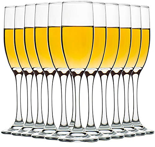 C CREST Set of 12, Champagne Glasses, 6 Ounce Champagne Flute, Lead-free Drinkware, Clear