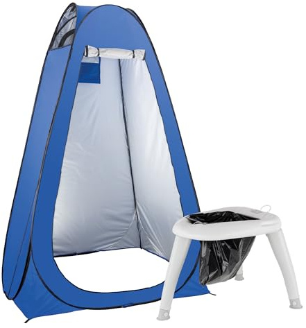 Stagecaptain Quixie-2842 integritet toalettset, toalett, för festivaler | Avtagbar utomhustoalett, camping, semester, utomhusaktiviteter, duschstol och andra nödsituationer, 7 kg, tält