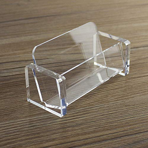Soporte transparente para tarjetas de visita, organizador de tarjetas de visita de plástico acrílico para escritorio y oficina, transparente