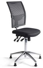 Kassenstuhl Arbeitsstuhl Bürostuhl Büro Drehstuhl 1210-1550 mm Alu Fußkreuz Netzrücken