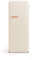 CREATE / RETRO FRIDGE 150 ROSE GOLD/Frigorifero beige maniglia oro rosato/Con congelatore, 150 cm