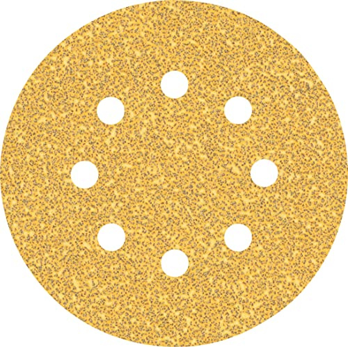Bosch 5x EXPERT C470 Sandpaper with 8 holes | for Paint on wood, Hardwood, Grit 40, Professional Accessory Random Orbital Sander, Orbital Sander