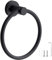Porte-Serviettes, Anneau Porte Serviettes Mural Givré Noir en Acier Inoxydable 304, Porte Serviette Rond pour Salle de Bain, Cuisine (Noir)
